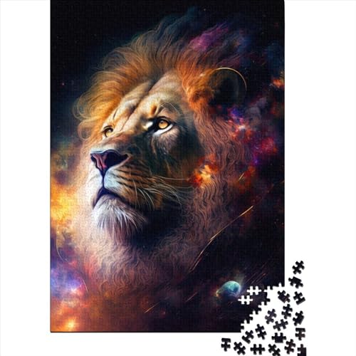Löwen-Puzzle, 300 Teile für Erwachsene, Holzpuzzle, Puzzle für Erwachsene, Lernspiel, Herausforderungsspielzeug (Größe 15,75 x 11,02 Zoll) von JIANGENNF