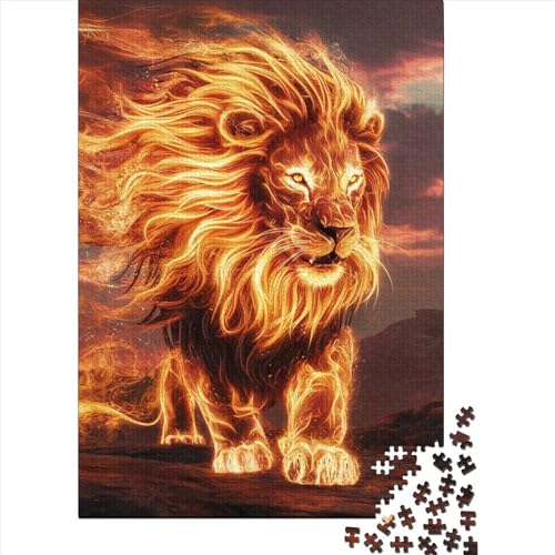 Löwen-Puzzle, 500 Teile, für Erwachsene und Jugendliche, aus Holz, Puzzle für Erwachsene und Jugendliche, anspruchsvolles Spiel, Geschenke, 52 x 38 cm von JIANGENNF