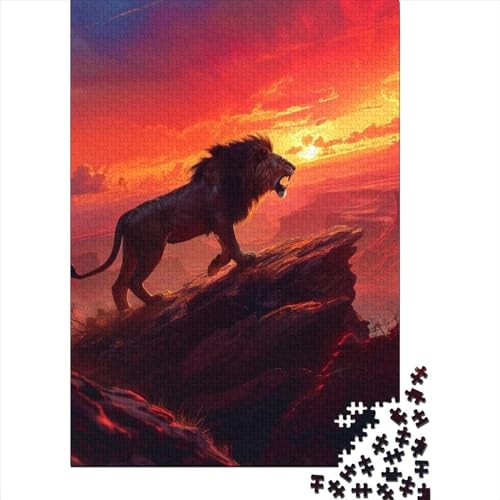 Löwenpuzzle | Puzzle für Erwachsene, 300 Teile für Erwachsene, schwierige Puzzles, interessante Puzzles zur Stressreduzierung, 40 x 28 cm von JIANGENNF