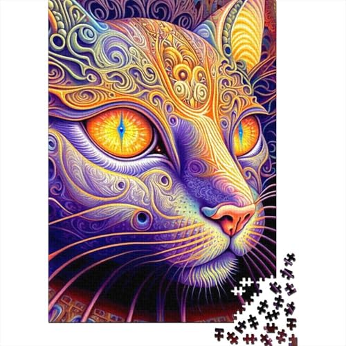 Lustiges Puzzle mit Katzenmotiv, 1000 Teile, Puzzle für Erwachsene, 1000 Teile, Puzzle für Erwachsene, Spielspielzeug für Erwachsene, Familienpuzzle, Geschenk (Größe 75x50cm) von JIANGENNF