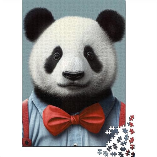 Lustiges Puzzle mit Tiermotiv im Panda-Anzug, 500 Teile, Puzzle für Erwachsene und Teenager, Holzpuzzle für Erwachsene und Teenager, Spiele für Erwachsene (52 x 37 cm) von JIANGENNF