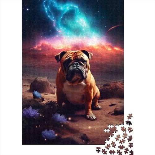 Mops auf dem Mars, Holzpuzzle für Erwachsene, Puzzle 500, Puzzles für Erwachsene, 500 Teile, Lernspiele, Heimdekorationspuzzle. (Größe: 52 x 38 cm) von JIANGENNF