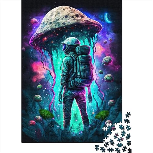 Mushroom Space Explorer Puzzles Puzzles für Erwachsene Teenager Erwachsenenpuzzle 300 Teile Entspannungspuzzles Spiele-Denkspiel 40x28cm von JIANGENNF