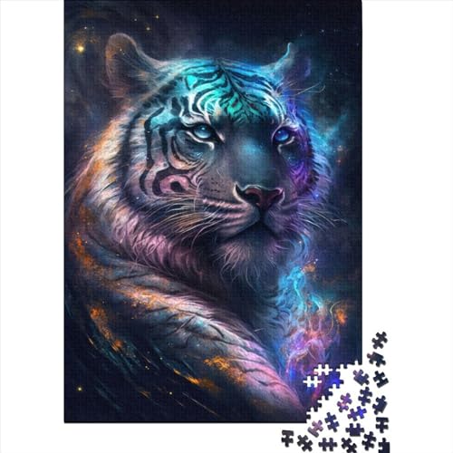 Nebula Tiger Puzzle für Erwachsene und Jugendliche, 1000 Teile, Puzzle für Erwachsene und Jugendliche, ganze Familie, 75 x 50 cm von JIANGENNF