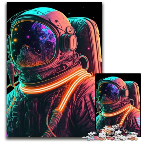 Neon-Astronauten-Puzzles für 1000 Teile, Puzzles für Erwachsene, Familienaktivität, Denksportaufgabe, Heimdekoration, 26x38cm/10,23x14,96 Zoll Neon-Astronauten-Puzzles für 1000 Teile, Puzzles für Erwachsene, Familienaktivität, Denksportaufgabe, Heimdekoration, 26x38cm/10,23x14,96 Zoll von JIANGENNF