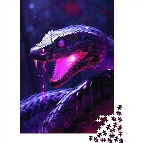 Neon Jungle Vipers Holzpuzzle Puzzle für Erwachsene Teenager Erwachsene 300 Teile Puzzle Interessantes Puzzle zur Stressreduzierung 40x28cm von JIANGENNF