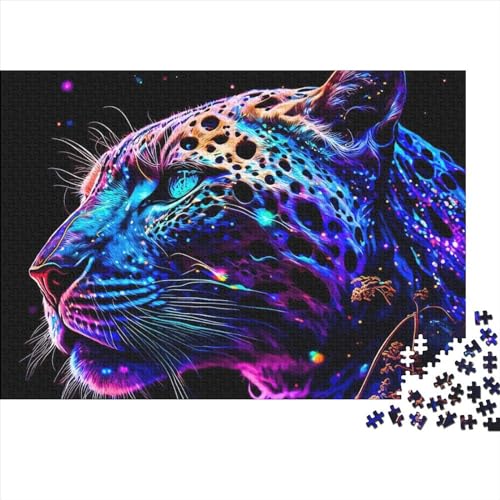 Neon Panther Puzzle | Puzzle für Erwachsene 1000 Teile Puzzle für Erwachsene Puzzle für Erwachsene Lernspiel Herausforderungsspielzeug (Größe 75x50cm) von JIANGENNF