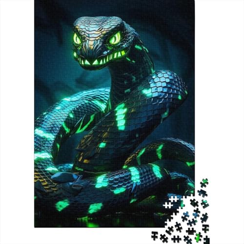 Neon Vipers Holzpuzzle für Erwachsene und Jugendliche mit 300 großen Teilen, Lernspielzeug für Erwachsene, Familienspiele, 40 x 28 cm von JIANGENNF