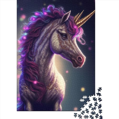 Niedliches Pony-Puzzle, 300 Teile, Holzpuzzle für Erwachsene, Teenager, Puzzle für Erwachsene, Lernspiel, Herausforderungsspielzeug (Größe 15,75 x 11,02 Zoll) von JIANGENNF