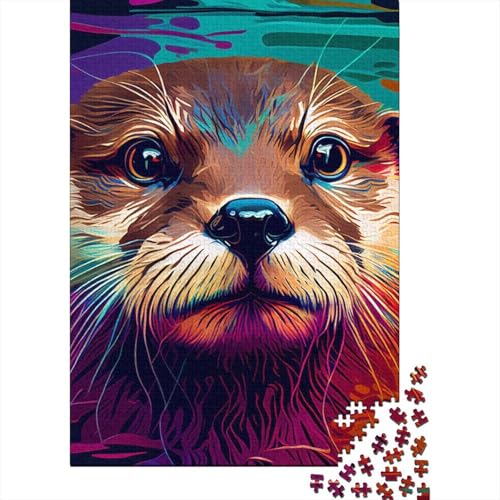 Otter Colorufl Puzzles Puzzles für Erwachsene Teenager Puzzle für Erwachsene 500 Teile Entspannungspuzzles Spiele-Denkspiel 52x38cm von JIANGENNF