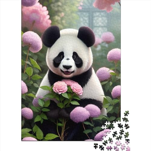 Panda-Puzzle, 500 Teile, Holzpuzzle, Puzzle für Erwachsene, Teenager, Puzzle für Erwachsene, Lernspiel, Herausforderungsspielzeug (Größe 20,47 x 14,96 Zoll) von JIANGENNF