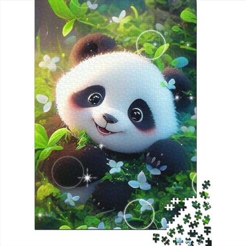 Panda-Puzzle aus Holz für Erwachsene, 500 Teile, Puzzle für Erwachsene, schwierige Puzzles, schwierige, schwere Puzzles (Größe: 52 x 38 cm) von JIANGENNF