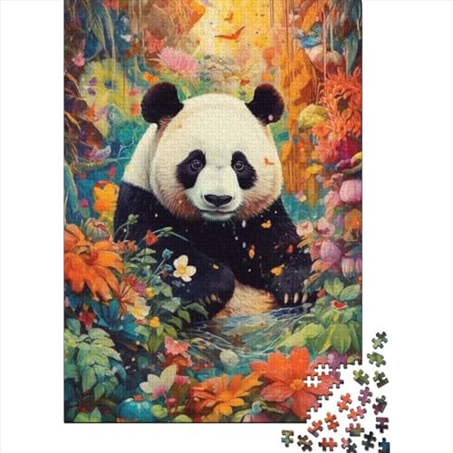 Panda-Puzzle für Erwachsene und Jugendliche, 500 Teile, Holzpuzzle für Erwachsene, Puzzle-Spielzeug, nachhaltiges Puzzle für Erwachsene (Größe: 52 x 38 cm) von JIANGENNF