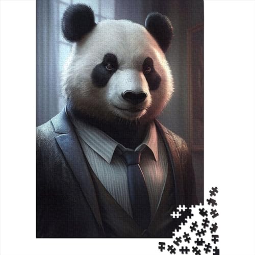 Pandabär-Anzug, Tier-Holzpuzzle für Erwachsene und Teenager, 300 Teile für Erwachsene, schwierige Puzzles, Holzpuzzles für Erwachsene und Teenager (Größe 15,75 x 11,02 Zoll) von JIANGENNF