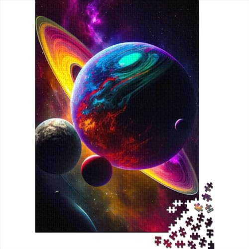 Planet Holzpuzzle für Erwachsene, Puzzle 300 Teile, Puzzle für Erwachsene, Lernspiel, Herausforderungsspielzeug (Größe 15,75 x 11,02 Zoll) von JIANGENNF