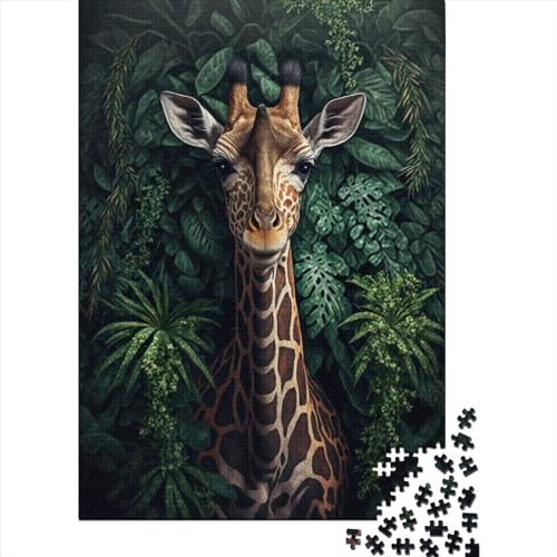 Puzzle „Die Giraffe“ für Erwachsene, 300 Teile, 300 Teile, Puzzle für Erwachsene, Geschenke, Lernspiele, Heimdekorationspuzzle. 15,75 x 11,02 Zoll von JIANGENNF