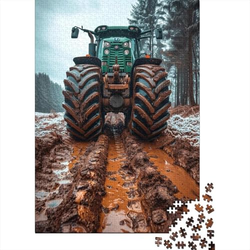 Puzzle „Landwirtschaftlicher Traktor“ für Erwachsene und Teenager, 300 Teile für Erwachsene, schwieriges Puzzle, großes Holzpuzzle für Erwachsene 15,75x11,02 Zoll von JIANGENNF