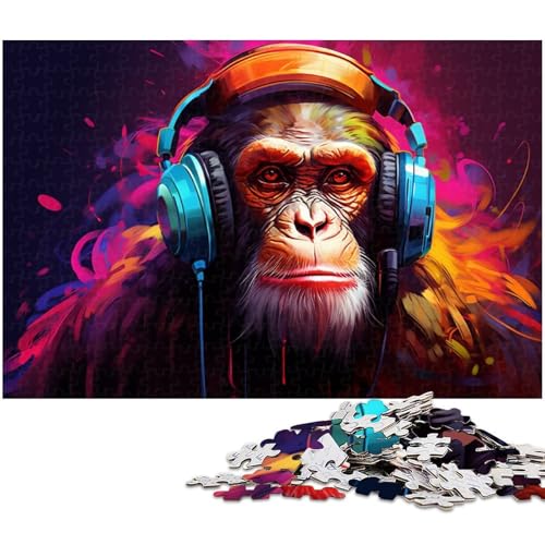 Puzzle 1000 Teile für Erwachsene, Bunte Schimpansen-Puzzles für Erwachsene, perfekt für Familienspaß, Partyspiele, Geburtstagsparty-Geschenke, 50 x 75 cm / 19,68 x 29,52 Zoll Puzzle 1000 Teile für Erwachsene, Bunte Schimpansen-Puzzles für Erwachsene, perfekt für Familienspaß, Partyspiele, Geburtstagsparty-Geschenke, 50 x 75 cm / 19,68 x 29,52 Zoll von JIANGENNF