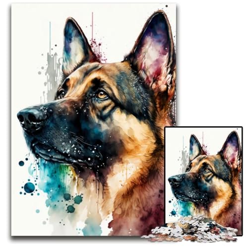 Puzzle 1000 Teile für Erwachsene, Deutscher Schäferhund, Puzzle für Erwachsene, Eltern, Partner, Freunde – ab 14 Jahren, 26x38cm/10,23x14,96 Zoll Puzzle 1000 Teile für Erwachsene, Deutscher Schäferhund, Puzzle für Erwachsene, Eltern, Partner, Freunde – ab 14 Jahren, 26x38cm/10,23x14,96 Zoll von JIANGENNF