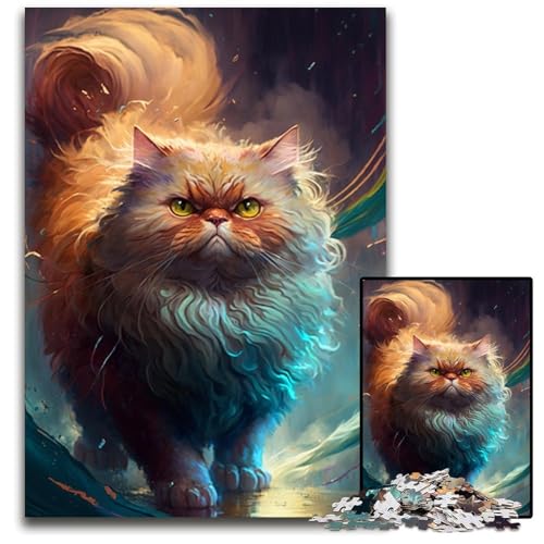 Puzzle 1000 Teile für Erwachsene, Katzenmalerei, anspruchsvolle Puzzles, Muttertag, Geburtstag, Weihnachten, 26x38cm/10,23x14,96 Zoll Puzzle 1000 Teile für Erwachsene, Katzenmalerei, anspruchsvolle Puzzles, Muttertag, Geburtstag, Weihnachten, 26x38cm/10,23x14,96 Zoll von JIANGENNF
