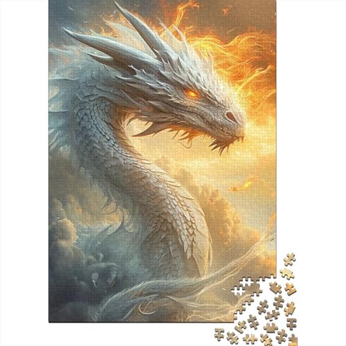 Puzzle 300 Teile für Erwachsene, Fantasie-Puzzle mit fliegendem Drachen, Holzpuzzle für Erwachsene, Puzzlespielzeug, Lernspiele, Heimdekorationspuzzle. (Größe 40x28cm) von JIANGENNF