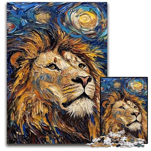 Puzzle für Erwachsene, 1000 Teile, Löwe-Nachthimmel, anspruchsvolle Puzzles, anspruchsvolles DIY-Denkspiel für Teenager, 26x38cm/10,23x14,96 Zoll Puzzle für Erwachsene, 1000 Teile, Löwe-Nachthimmel, anspruchsvolle Puzzles, anspruchsvolles DIY-Denkspiel für Teenager, 26x38cm/10,23x14,96 Zoll von JIANGENNF