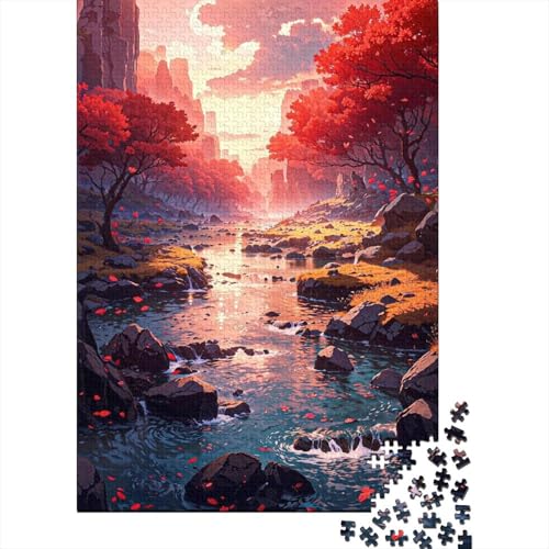 Puzzle für Erwachsene, 1000 Teile, Streamflowers-Puzzle, Puzzle für Erwachsene, Lernspiel, Herausforderungsspielzeug 29,53x19,69 Zoll von JIANGENNF