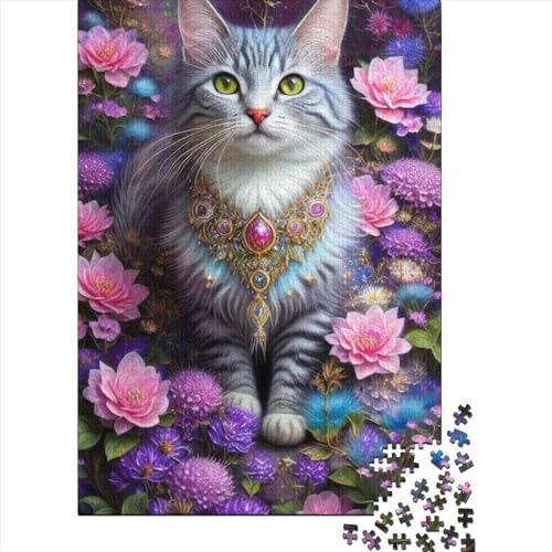 Puzzle für Erwachsene, 300 Teile, Fantasie-Katzen-Puzzle für Erwachsene, Holzpuzzle, Lernspielzeug, Größe: 40 x 28 cm von JIANGENNF