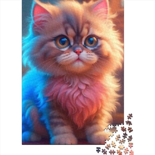 Puzzle für Erwachsene, 300 Teile, süße Katze, 300 Teile, Puzzle aus Holz für Erwachsene und Jugendliche ab 14 Jahren, 300 Teile, Puzzle, Geschenke, Größe: 40 x 28 cm von JIANGENNF