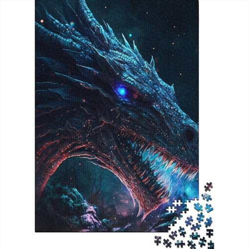 Puzzle für Erwachsene, 500 Teile, „Brave Dragon“, Holzpuzzle, Puzzle für Erwachsene, Teenager, Puzzle für Erwachsene, Lernspiel, Herausforderungsspielzeug (Größe: 52x38cm) von JIANGENNF