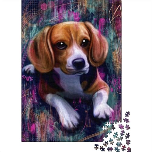 Puzzle für Erwachsene, 500 Teile, Tier-Fantasie-Hund, Puzzles für Erwachsene, Teenager, Puzzles für Erwachsene, Lernspiel, Herausforderungsspielzeug (20,47 x 14,96 Zoll) von JIANGENNF