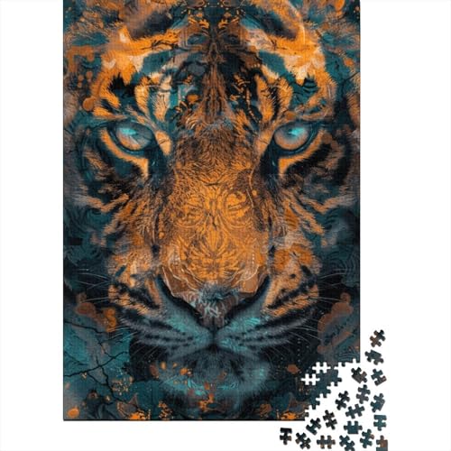 Puzzle für Erwachsene, 500 Teile, Tiger-Puzzle, Holzpuzzle für Erwachsene, Puzzlespielzeug, Holzpuzzle für Erwachsene und Teenager 20,47x14,96 Zoll von JIANGENNF