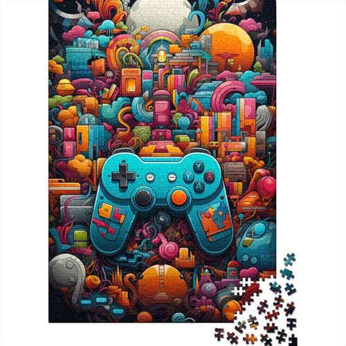 Puzzle für Erwachsene, 500 Teile, buntes Gamepad, Holzpuzzle, Puzzle für Erwachsene und Teenager, zum Stressabbau, zum Zeitvertreib zu Hause 20,47x14,96 Zoll von JIANGENNF