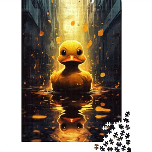 Puzzle für Erwachsene 500 Teile, Gummiente Badeente, für Erwachsene und Jugendliche ab 12 Jahren Holzpuzzle, zum Stressabbau, Größe: 52 x 38 cm von JIANGENNF