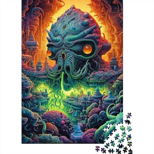 Puzzle mit Weltraummonster, Puzzle für Erwachsene und Teenager, 500 Teile, Holzpuzzle für Erwachsene und Teenager 20,47x14,96 Zoll von JIANGENNF