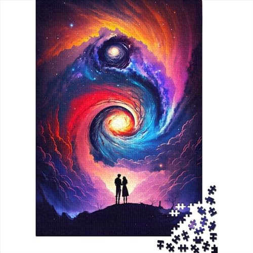 Puzzle mit intergalaktischem Paar, Puzzle für Erwachsene und Jugendliche, 300 große Teile, schwieriges Puzzle, 40 x 28 cm von JIANGENNF