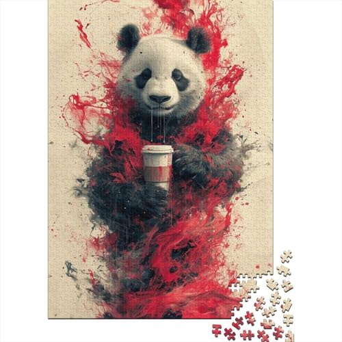 Puzzlespiel für Erwachsene, Tierpanda, Holzpuzzle für Erwachsene, Puzzlespielzeug, Puzzles für Erwachsene, Lernspiel, Herausforderungsspielzeug 15,75x11,02 Zoll von JIANGENNF