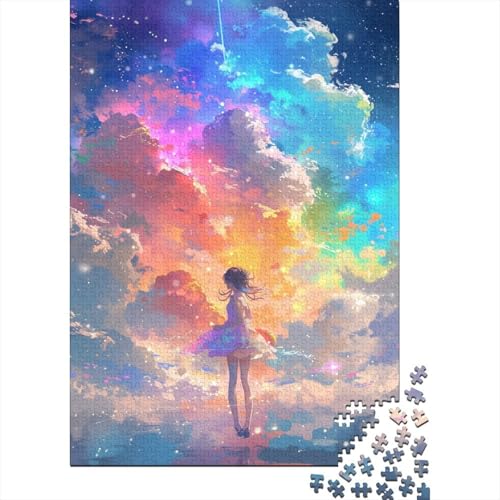 Regenbogenwolken-Puzzle für Erwachsene, 500 Teile, Holzpuzzle für Erwachsene, Puzzle für Erwachsene, Lernspiel, Herausforderungsspielzeug 20,47x14,96 Zoll von JIANGENNF