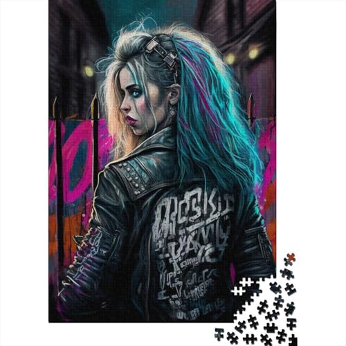 Rock Girl Holzpuzzle für Erwachsene, Puzzle-Spielzeug 1000 Teile, Puzzle für Erwachsene, Geschenke, Lernspiel, Herausforderungsspielzeug 29,53x19,69 Zoll von JIANGENNF