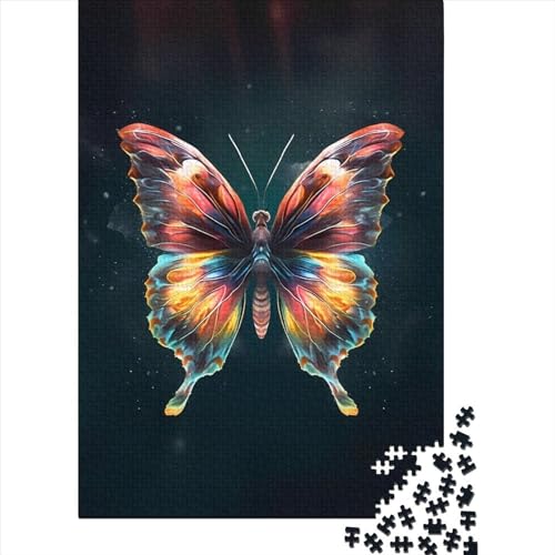 Schmetterling Niedliches Holzpuzzle für Erwachsene Puzzle Kunstpuzzle für Erwachsene 300 Teile Entspannungspuzzlespiele-Denkspiel (Größe: 40 x 28 cm) von JIANGENNF