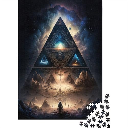Schwierige, anspruchsvolle Puzzles, 300 Teile, „Geheimnisse der Pyramide“, Holzpuzzle für Erwachsene und Teenager, präzise geschnittenes 300-teiliges Puzzle (Größe: 40 x 28 cm) von JIANGENNF