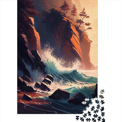 Schwierige, anspruchsvolle Puzzles, 300 Teile, wilde Naturlandschaftskunst, Holzpuzzles für Erwachsene, Puzzle, Entspannungspuzzles, Spiele, Denksportaufgaben, 15,75 x 11,02 Zoll von JIANGENNF