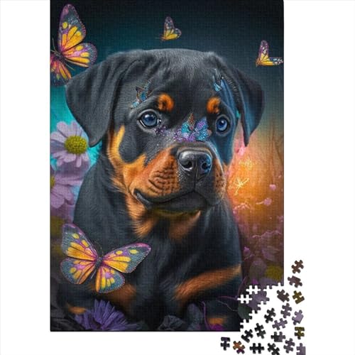 Schwierige, anspruchsvolle Puzzles, 500 Teile, Holzpuzzle mit kosmischer Kunst und Hunden, für Erwachsene. Puzzles eignen ganze Familie und die (20,47 x 14,96 Zoll) von JIANGENNF