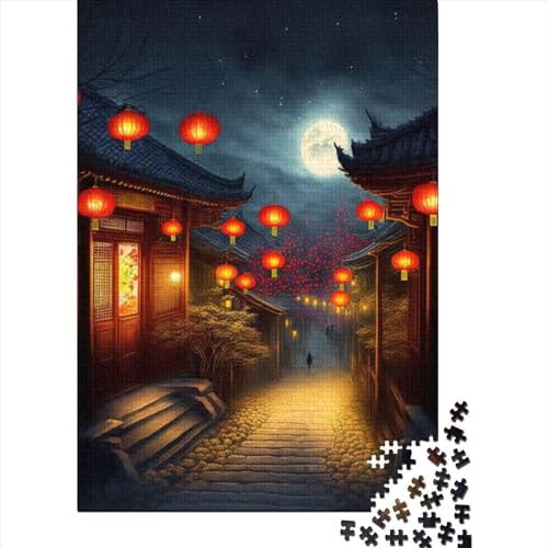 Schwierige, anspruchsvolle Puzzles 1000 Teile, chinesisches Laternenfest, Puzzles für Erwachsene und Teenager, Schwierige, anspruchsvolle Puzzles 1000 Teile (Größe: 75 x 50 cm) von JIANGENNF