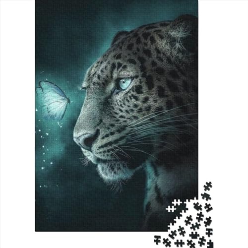 Schwieriges, anspruchsvolles Puzzle mit 1000 Teilen, Leoparden-Puzzle für Erwachsene, 1000 Teile, Puzzle-Geschenke, Spielspielzeug für Erwachsene, Familienpuzzle-Geschenk (Größe: 75 x 50 cm) von JIANGENNF