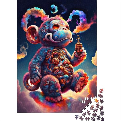 Smokey Monkey Puzzles Puzzles für Erwachsene Teenager Puzzles für Erwachsene 500 Teile Entspannungspuzzles Spiele-Denkspiel 52x38cm von JIANGENNF