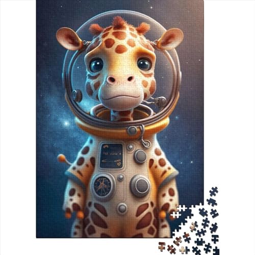Spiel-Geschenk-Puzzle,Astronauten-Weltraum-Giraffe,300-teiliges Puzzle für Erwachsene,hochwertiges 100% recyceltes Holz,für Erwachsene und Jugendliche ab 12 Jahren,Entspannungs-Puzzles,Spiele, von JIANGENNF