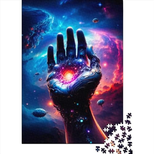 Spiel-Geschenk-Puzzle „Göttliche Hand“,300 Teile,Puzzle für Erwachsene,Premium-Puzzle aus 100% recyceltem Holz,für Erwachsene und Jugendliche ab 12 Jahren,Relax-Puzzles,Spiele,Größe: 40x28cm von JIANGENNF