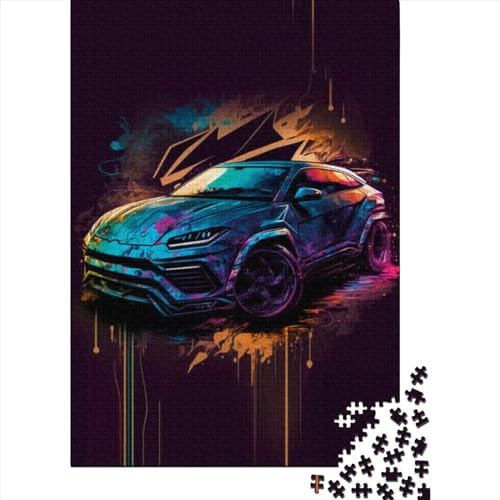 Spiel-Geschenk-Puzzle Cooles Sportauto,500-teiliges Puzzle für Erwachsene,Premium-Puzzle aus 100% recyceltem Holz,für Erwachsene und Jugendliche ab 12 Jahren,Relax-Puzzle-Spiele,Größe: 52x38cm von JIANGENNF