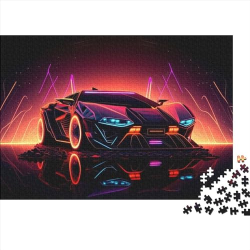 Sporting Cars-Puzzle für Erwachsene, 300-teiliges Puzzle, großes Holzpuzzle für Erwachsene, Lernspiel, Herausforderungsspielzeug (Größe 40x28cm) von JIANGENNF